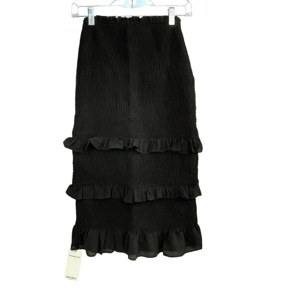 Abercrombie & Fitch Dresses & Skirts - Abercrombie & Fitch Smocked High Waist Tiered Ruffle Black Stretch Skirt Small